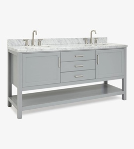 Meuble-lavabo sur mesure Rebekah 73 pouces, double vasque, 2 options de finition, directement de l'usine au Vietnam - Product Image 2