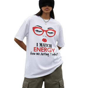 T-shirts graphiques tendance pour femmes, hauts d'été à manches courtes, t-shirts décontractés amples imprimés, t-shirts épais, fabricant de vêtements - Product Image 1