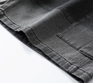 Shorts en jean dégradé pour homme, taille élastique, coupe droite, décontractés, avec poches, pour l'été - Product Image 6
