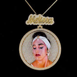 2025 nouvelle tulipe glacé nom personnalisé caution Photo personnalisée 3D pendentif personnalisé charme émail Hip Hop bijoux - Product Image 1