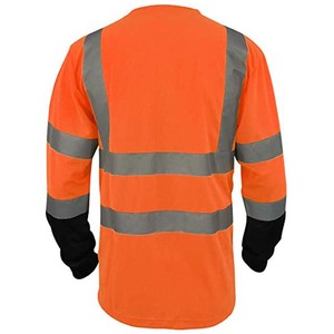 T-shirt de sécurité haute visibilité, vêtements de travail réfléchissants, respirant, jaune fluo, chemise de chantier à manches courtes avec poche - Product Image 2