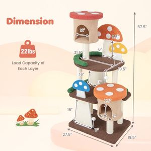 Moderno Grande Tiragraffi 4-in-1 per Gatti con 2 Cucce e Piattaforme, in Legno Massello, Design Lussuoso e Accattivante per Interni, Ufficio e Natale - Product Image 3