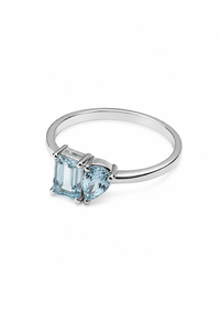 Aquamarine <b>Ring</b> in 92.5 Sterling Silver KLSR-12070 - Product Image 2