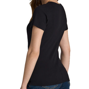 T-shirt à manches courtes pour femme en coton biologique 100% écologique, col rond, séchage rapide, respirant, motif uni, logo personnalisé, coupe classique - Product Image 4