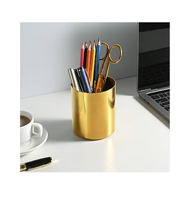 Portalápices de Latón, Organizador de Escritorio y Almacenamiento para Bolígrafos/Lápices, Diseño Moderno, Organizador de Papelería, Porta Dibujos - Product Image 5