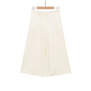 Pantalones Culottes de Cintura Alta con Pliegues para Mujer, Pantalones Anchos de Color Sólido, Estilo Minimalista, Tela de Poliéster Antiarrugas, para Verano - Product Image 2