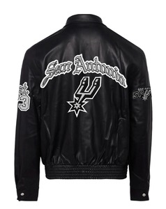 Chaqueta de Cuero Estilo Inglés Antiguo de los San Antonio Spurs, Color Negro - Product Image 2