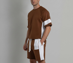 Ensemble T-shirt et Short pour Homme en Coton 100% de Haute Qualité, Style Casual d'été, Respirant, Confortable, Style Hip Hop - Product Image 3