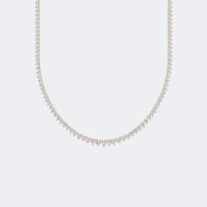 Collar de tenis de diamantes redondos de 10.00 CTW con engaste de puntas, cadena de eslabones clásica de oro macizo, joyería llamativa, regalo para mujeres y hombres - Product Image 5