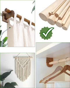 EFS Solid <b>Wood</b> <b>Round</b> Dowel Rod 1/2 In X 12 In For DIY Crafts Natural Material Polished Finish - Product Image 4