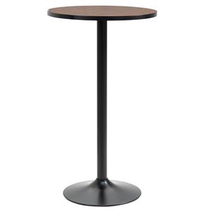 Tavolo da Cocktail Rotondo da 42 Pollici con Piano in Legno Invecchiato e Struttura in Acciaio, Marrone e Nero, per Appartamento, Casa, Bar, Cucina, Sala da Pranzo - Product Image 1