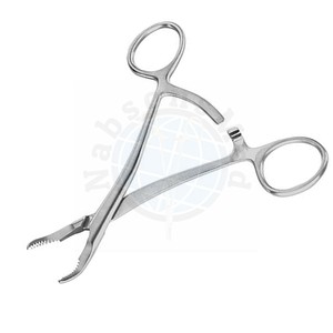 Pinzas de reducción ósea curvas escalonadas y puntiagudas NABSONS MED de 5.5 pulgadas, instrumento quirúrgico ortopédico manual de acero inoxidable - Product Image 5