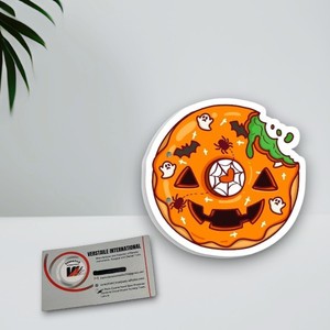 Palette magnétique personnalisée en acrylique en forme de cercle pour extensions de cils, motif citrouille d'Halloween, outils de beauté pour extensions de cils - Product Image 2