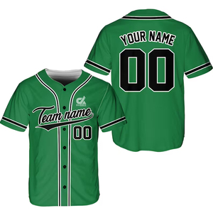 Camiseta de Béisbol Personalizada Negra y Roja para Hombre, Uniforme de Equipo con Botones, Camisa Deportiva Transpirable de Poliéster, Nombre y Número Personalizados OEM - Product Image 6