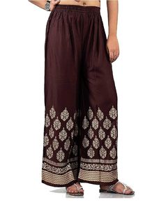 Estampado dorado Negro Casual Boho Hippie Lounge Wide Palazzo Pant Cintura elástica Pantalones de yoga Verano sostenible Boho Hippie Gypsy - Product Image 6