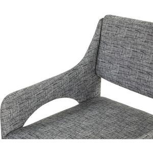 Chaise de salle à manger moderne en teck massif entièrement rembourrée, fauteuil d'appoint élégant et chic à dossier ouvert pour projet hôtelier de luxe - Product Image 5