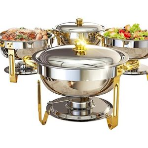 Réchaud de buffet rond, équipement de banquet, chauffe-plats professionnel, plat de service pour la restauration, réchaud de buffet en acier inoxydable - Product Image 3