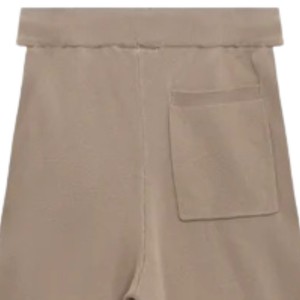 Pantalon de jogging tricoté beige à rayures latérales unisexe, en maille douce, taille élastique, décontracté, streetwear, idéal pour la détente et l'hiver - Product Image 4