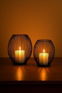 Black Wire Candle <b>Lantern</b> Pillar Holder <b>Hurricane</b> <b>Lantern</b> - Product Image 5
