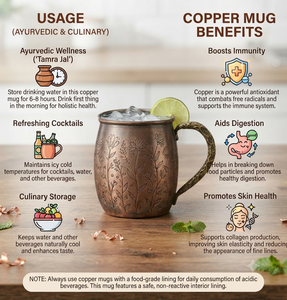 Kitchenware Drinkware Wild Etched Blossom Handmade <b>Copper</b> Metal <b>Mug</b> Pure <b>Copper</b> Julep Cup Pure <b>Copper</b> <b>Mugs</b> - Product Image 6