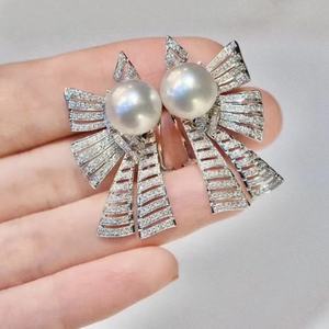 Pendientes de Perlas de Agua Dulce con Inyección de Oro de 14K, Diseño de Nicho de Lujo, Pendientes de Cristal para Mujer - Product Image 1