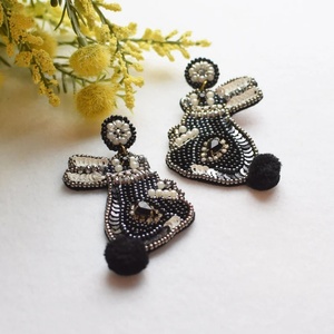 Boucles d'oreilles pendantes en perles et sequins rose vif avec pompon, motif lapin, pour Pâques, pour filles, 2026 - Product Image 3