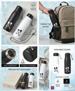 ขวดน้ำโลหะสำหรับเด็ก ลิวิยา ดิสนีย์ มิกกี้เมาส์ ปรับแต่งสีได้ พิมพ์ลายดิจิตอล บรรจุในกล่องของขวัญ - Product Image 3