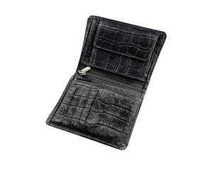 Cartera de Hombre de Cuero Genuino Ecológico Natural BS INTERNATIONAL, Diseño de Estrella, Impermeable, con Bordado de Letras, Abierta y Moderna - Product Image 1