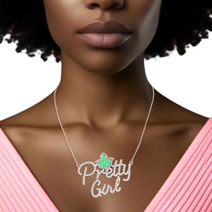 Collier pendentif perle rose pour femme, bijou fantaisie, chaîne à breloques en cristal, accessoire élégant, cadeau pour soirée - Product Image 1