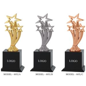 Premium Metal Golden Star Dial Elegant Office Desk Decor Luxury Silver Brown Gold Plated Corporate Aspiration Centerpiece - Product Image 1