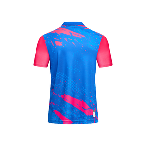 Polo de sport unisexe personnalisé, sans coutures, respirant, extensible dans quatre directions, séchage rapide, anti-transpiration, en Spandex/Polyester, col ras du cou - Product Image 2