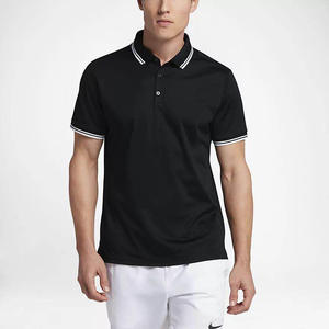 Chemise à manches courtes en coton noir pour homme PIHA SPORTS, couleur unie, tricot piqué, anti-rides, séchage rapide, style décontracté - Product Image 5