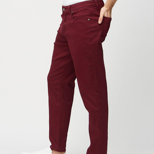 Jeans de Mezclilla Rojos para Hombre de Alta Calidad, Pantalones de Algodón Resistentes, Corte Relajado, Cómodos - Product Image 3