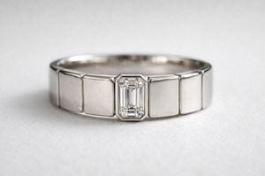 <b>Emerald</b> Cut Moissanite Luxury <b>Ring</b> 925 Sterling <b>Silver</b> White Gold Plated Elegant Solitaire Engagement Wedding Anniversary <b>Ring</b> - Product Image 6