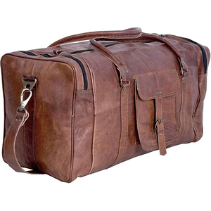 Leather Duffle <b>Bag</b> 15inch Weekender Zipper Closure Water Resistant Large Capacity Carry on Travel Gym <b>Overnight</b> Business Holdall - Product Image 2