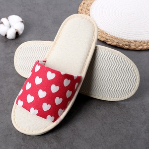 Pantuflas de SPA Personalizadas de 5 Estrellas con Punta Abierta, Pantuflas Desechables de Lino para Habitaciones de Huéspedes, Calzado Antideslizante de Tela para Viajes y Hoteles - Product Image 3