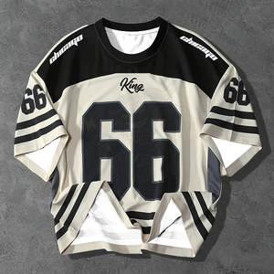 T-shirt unisexe décontracté à col rond imprimé alphabet en polyester pour l'été, les activités de plein air et le streetwear quotidien – Fabricant en gros - Product Image 1