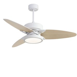 Ventilatore da soffitto intelligente a LED da 52 pollici Light Pro per interni con telecomando, bianco [Spedizione nel fine settimana non disponibile] - Product Image 1