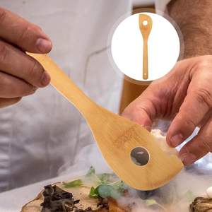 Cuillère à mélanger en bois avec trou, petit fouet à œufs, bâtonnet de mélange pour cuisine, bar, maison - Product Image 5