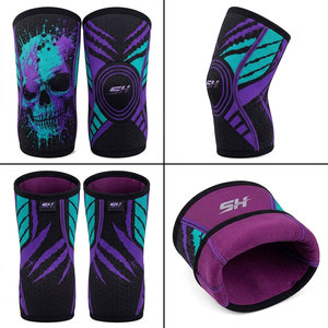 Genouillères de compression unisexes en néoprène 7 mm avec logo personnalisé, idéales pour la musculation, les squats, le crossfit et les accessoires de gym. - Product Image 4