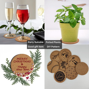 Wholesale Custom 10cm ABSorbent <b>Cork</b> Wood Drink <b>Coasters</b> Round Square Designs with Classic Style Printed <b>Cork</b> <b>Coaster</b> - Product Image 3