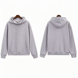 Red Unisex Men Hooded Sweatshirt Regular Fit Solid Color Casual Knitted Long Sleeve with Pocket - Product Image 3