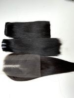 Rambut Ekstensi Manusia AZURA HAIR Vietnam 13x6 HD Closure Frontal 100% Virgin Remy, Wig Lace Front dengan Jahitan Ganda