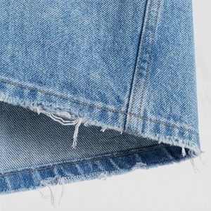 Shorts en jean droits élégants pour femme, taille mi-haute, délavage clair, style décontracté estival, couleur personnalisable, respirant, 100 % coton - Product Image 6