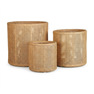 Oval shaped rattan planter best quality floor planters plant <b>flower</b> <b>display</b> pot garden decoration - Product Image 2