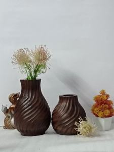 Maceta de flores de granja Vintage de lujo moderno, madera de mango tallada a mano, marrón oscuro, superventas para el hogar, decoración navideña - Product Image 4