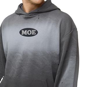Sudadera con Capucha Degradada y Desgastada para Hombre, Felpa de Algodón de Más de 400 GSM, Corte Holgado con Impresión de Logotipo Personalizado OEM - Product Image 1