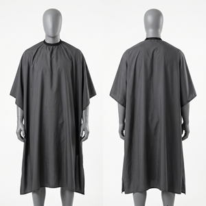 Tablier de barbier en polyester premium 190 GSM gris foncé résistant à l'eau avec broderie personnalisée et logo imprimé à l'écran - Product Image 1