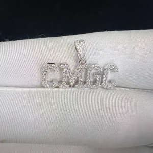 Pendentif personnalisé en or rose avec moissanite glacée, bijoux hip-hop avec lettre, numéro, diamant, argent sterling 925, collier de fête - Product Image 2