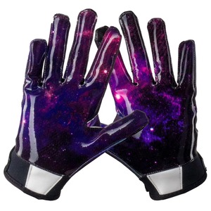 Gants de football américain personnalisés de haute qualité avec logo, poignées antidérapantes, sangle de poignet réglable, fermeture auto-agrippante, pour tous les sports - Product Image 6